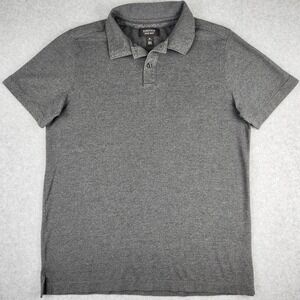 NORDSTROM Men's Shop Polo Shirt Men's Medium M 100% Cotton Grey Heather